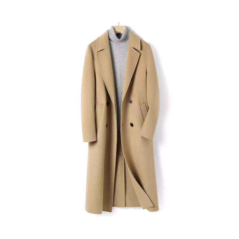 Energy Men Cashmere Clothes Online of Camel Slant Pocket Energy Wool Men Long Coat