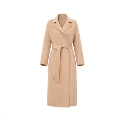 Stylish Stately Trim Lapel Silk Wool Coat Online for Women Sale