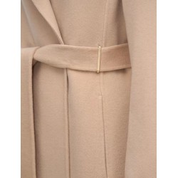 Stylish Stately Trim Lapel Silk Wool Coat Online for Women Sale