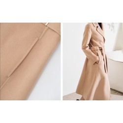 Stylish Stately Trim Lapel Silk Wool Coat Online for Women Sale