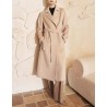 Stylish Stately Trim Lapel Silk Wool Coat Online for Women Sale