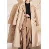 Stylish Stately Trim Lapel Silk Wool Coat Online for Women Sale