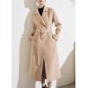 Stylish Stately Trim Lapel Silk Wool Coat Online for Women Sale