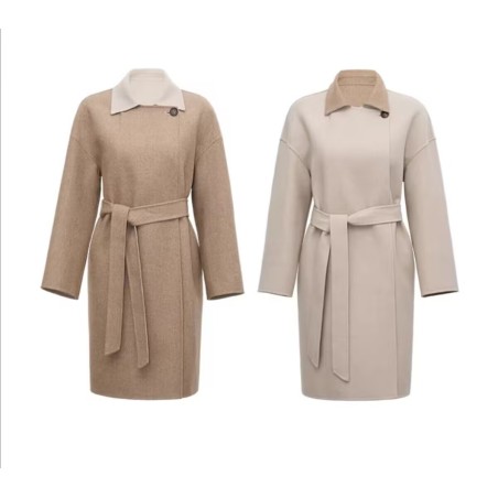 Stylish Amber Cloud Smoke Silkworm Wool  Coat Online for Women Sale