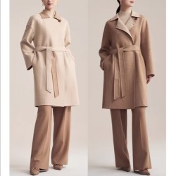 Stylish Amber Cloud Smoke Silkworm Wool  Coat Online for Women Sale