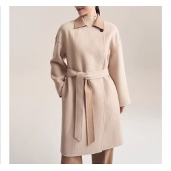 Stylish Amber Cloud Smoke Silkworm Wool  Coat Online for Women Sale