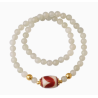 Unique Spiritual Art Jewels Moonlight Jade Red Tiger Teeth Beads Energy Tianzhu Bracelet Online for Sale