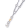 Elegant Style Long Lines Pearl White Gold Feng Shui Art Necklace Online for Sale