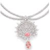 Elegant Style Rouge Shell Full Diamond Brooch Feng Shui Art Necklace Online for Sale