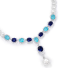 Elegant Style Grace Neon Blue Pearl Feng Shui Art Necklace Online for Sale