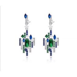 Original Castle Colorful Diamond Building Feng Shui Art Jewelry Set