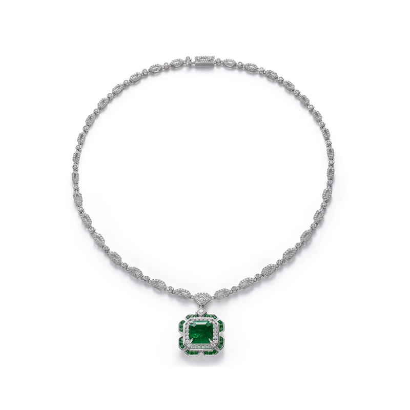 Elegant Style Vogue Emerald Green Feng Shui Art Necklace Online for Sale