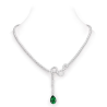 Elegant Style Brief Blob Full Diamond Emerald Feng Shui Art Necklace Online for Sale