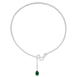 Elegant Style Brief Blob Full Diamond Emerald Feng Shui Art Necklace Online for Sale