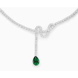 Elegant Style Brief Blob Full Diamond Emerald Feng Shui Art Necklace Online for Sale