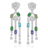 Great Beauty Treasure Earring of Tassels Rose Colorful Full Diamonds Feng Shui Art Earring Online Custom Made