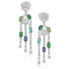 Great Beauty Treasure Earring of Tassels Rose Colorful Full Diamonds Feng Shui Art Earring Online Custom Made