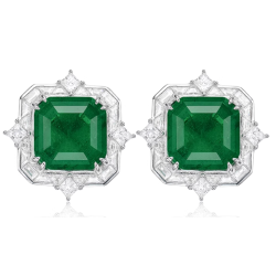 Great Beauty Treasure Earring of Contracted Design Emerald Green Feng Shui Art Earring Online Custom Made