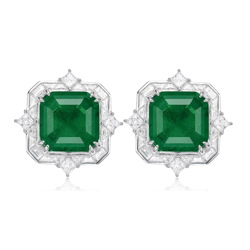 Great Beauty Treasure Earring of Contracted Design Emerald Green Feng Shui Art Earring Online Custom Made