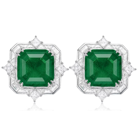 Great Beauty Treasure Earring of Contracted Design Emerald Green Feng Shui Art Earring Online Custom Made