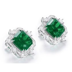 Great Beauty Treasure Earring of Contracted Design Emerald Green Feng Shui Art Earring Online Custom Made