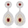 Great Beauty Treasure Earring of Italy Hollow Design Ruby Red Feng Shui Art Earring Online Custom Made