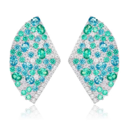 Great Beauty Treasure Earring of Island Vacation Paraiba Green Color Feng Shui Art Earring Online Custom Made