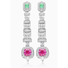 Great Beauty Treasure Earring of Double Color Diamond Long Style Feng Shui Art Earring Online Custom Made