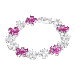 New Arrivals Beauty Treasure Bracelet of Petals Pink Diamond Feng Shui Art Bracelet Online Custom Made