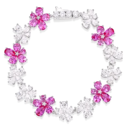 New Arrivals Beauty Treasure Bracelet of Petals Pink Diamond Feng Shui Art Bracelet Online Custom Made