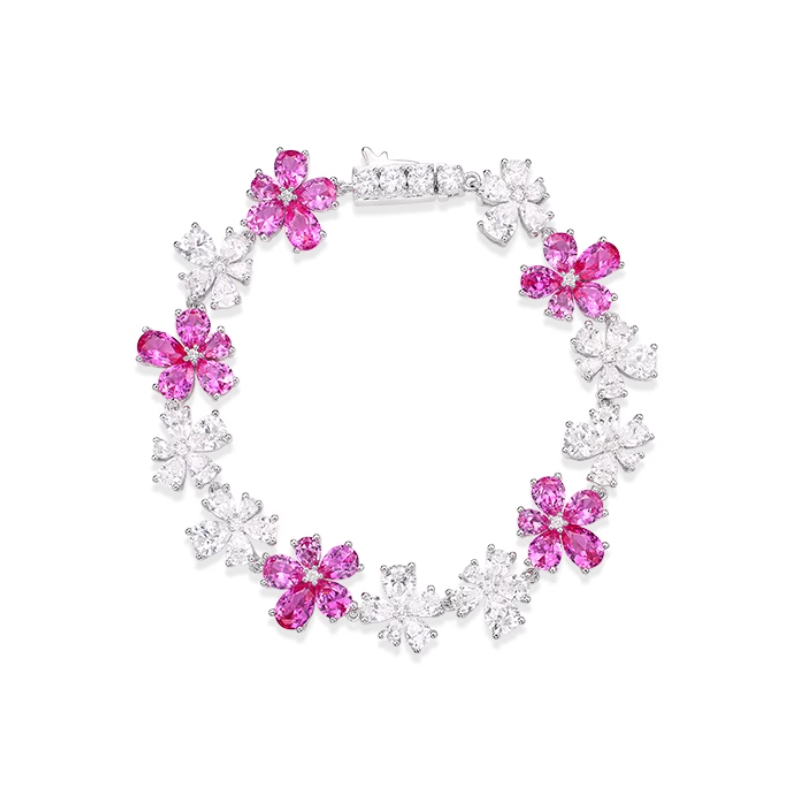 New Arrivals Beauty Treasure Bracelet of Petals Pink Diamond Feng Shui Art Bracelet Online Custom Made