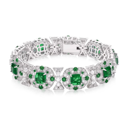 New Arrivals Beauty Treasure Bracelet of Vogue Emerald Green Diamond Feng Shui Art Bracelet Online Custom Made