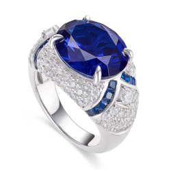 Treasure Designer Gem Ring of Domineer Royal Blue Diamond Feng Shui Art Ring Online Custom Made