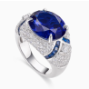 Treasure Designer Gem Ring of Domineer Royal Blue Diamond Feng Shui Art Ring Online Custom Made