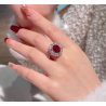 Treasure Designer Gem Ring of Exquisite Pigeon Blood Red Gem Feng Shui Art Ring Online Custom Made