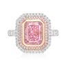 Treasure Designer Gem Ring of Dream Cherry Pink Diamond Feng Shui Art Ring Online Custom Made