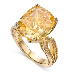 Treasure Designer Gem Ring of Gorgeous Yellow Diamond Feng Shui Art Ring Online Custom Made