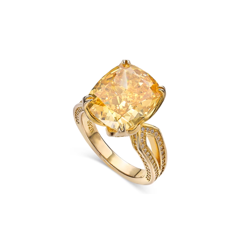 Treasure Designer Gem Ring of Gorgeous Yellow Diamond Feng Shui Art Ring Online Custom Made