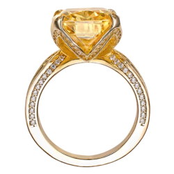 Treasure Designer Gem Ring of Gorgeous Yellow Diamond Feng Shui Art Ring Online Custom Made