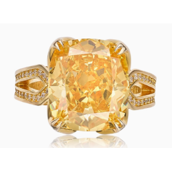 Treasure Designer Gem Ring of Gorgeous Yellow Diamond Feng Shui Art Ring Online Custom Made