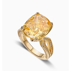 Treasure Designer Gem Ring of Gorgeous Yellow Diamond Feng Shui Art Ring Online Custom Made