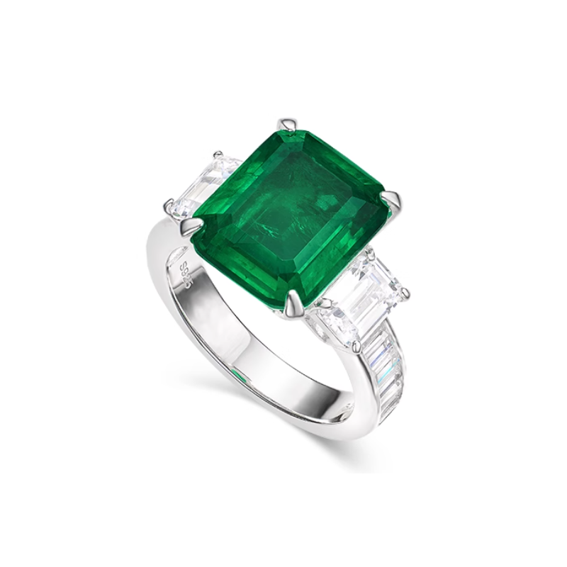 Treasure Designer Gem Ring of Simple Emerald Gem Fashion Feng Shui Art Ring Online Custom Made