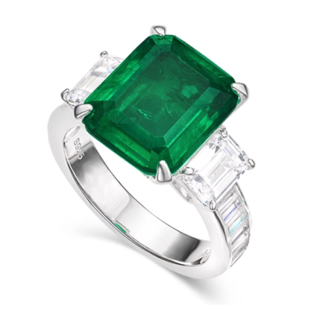 Treasure Designer Gem Ring of Simple Emerald Gem Fashion Feng Shui Art Ring Online Custom Made