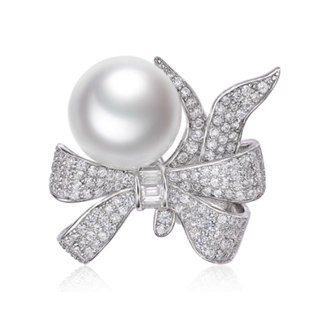 Treasure Designer Gem Ring of Bowknot Designer Pearl Feng Shui Art Ring Online Custom Made