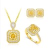 Original Fresh Style Square Sugar Lemon Yellow Feng Shui Art Jewelry Set