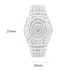 Treasure Diamond Watch of White Full Diamond Rich Women Art Watch Online Custom Made