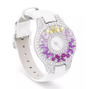 Treasure Diamond Watch of Full Stars Pink White Diamond Women Art Watch Online Custom Made