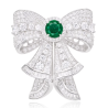 Treasure Diamond Women Brooch of Bow Emerald Green Diamond Art Jewel Brooch Online Handmade