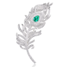 Treasure Diamond Women Brooch of Plume Paraiba Green Diamond Art Jewel Brooch Online Handmade