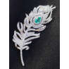 Treasure Diamond Women Brooch of Plume Paraiba Green Diamond Art Jewel Brooch Online Handmade